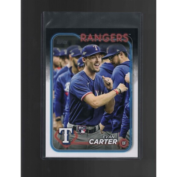 Evan Carter RC SP  2024 Topps Flagship Collection #OTCSP-4 Oversized Rangers - Picture 1 of 6